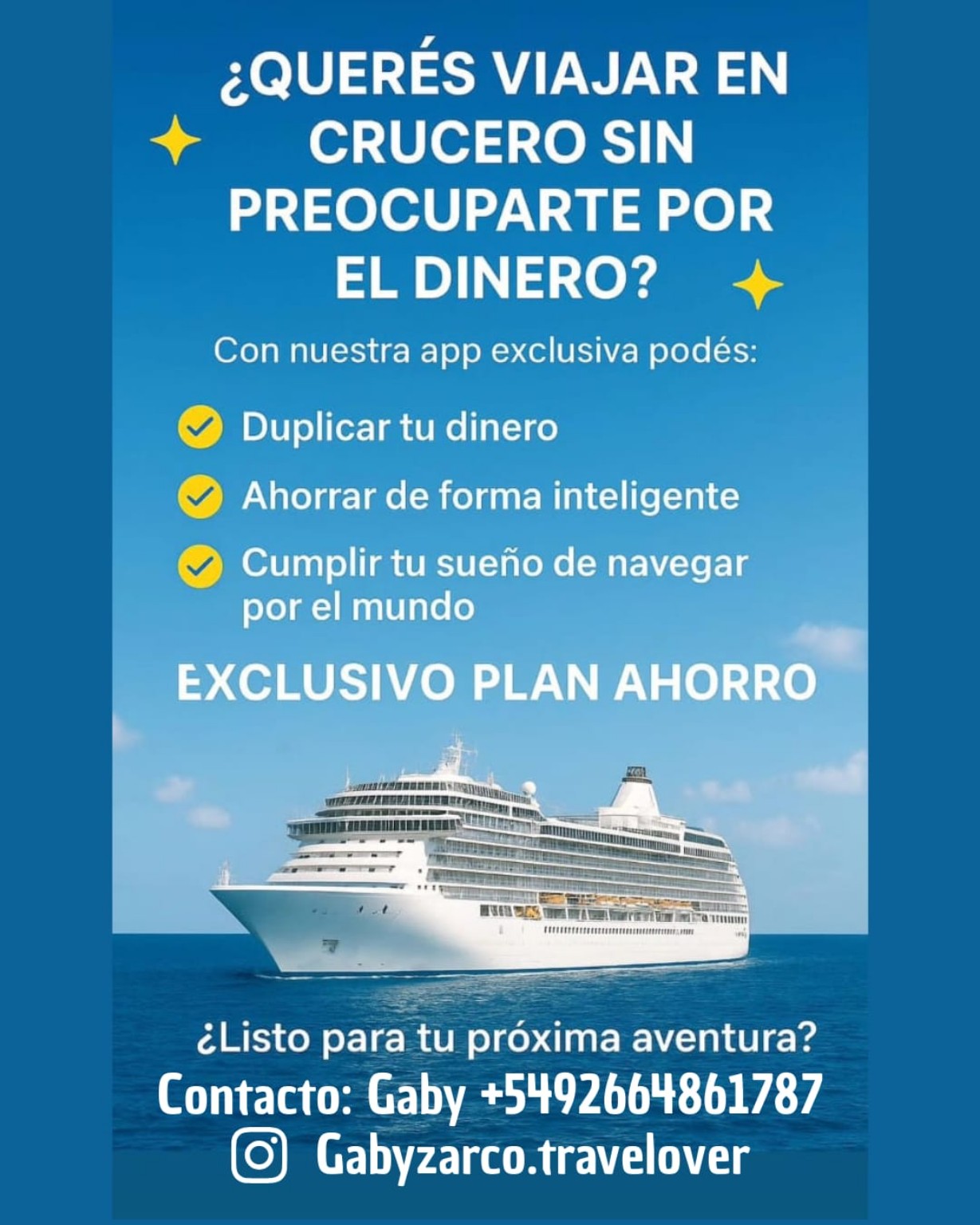 Plan de ahorro para viajar en crucero